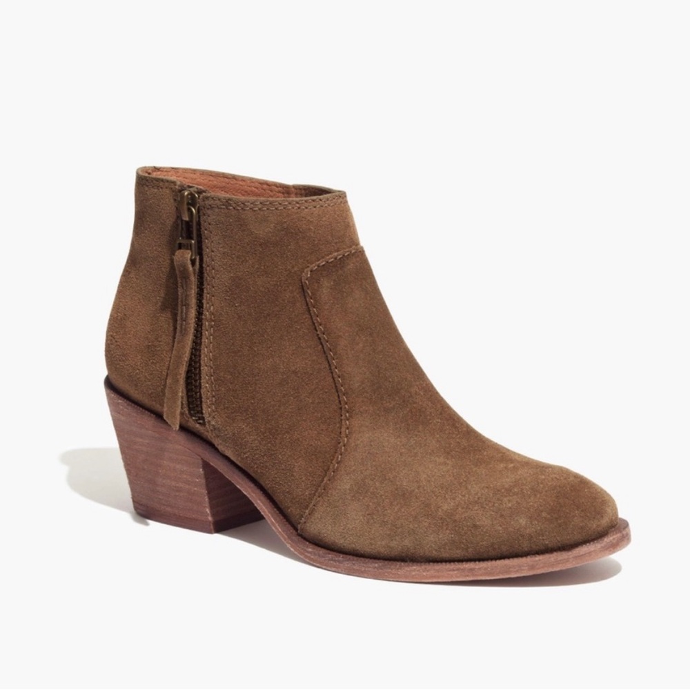 Madewell Janice Dark Brown Suede Western Booties